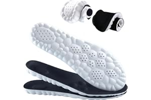 PETYICESN Memory Foam Insoles, Cuttable Arch Support Anti-Fatigue Pain Relief Massage Insert, Cushion Replacement Soles for Trainers Sneakers Sports Shoes Work Boots for Men & Women(UK4-UK6.5)