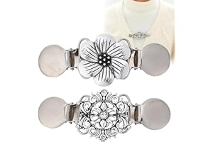 WSNDM 2 Pinces pour Chandail, pinces argentées pour pulls, élégantes, pinces à col de cardigan, Vintage Clips Chemises, Clip Cardigan Broche, pour Femmes et Filles Robes, Foulard Accessoires