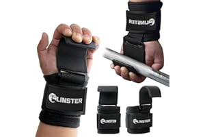 LINSTER Ganci Sollevamento Pesi (Coppia), Neoprene Imbottito Larghezza 9 cm, Supporto per Impugnatura per Stacco, Powerlifting e Trazioni, Gym Gancio Cinghie per Sollevamento Pesi per Uomini e Donne