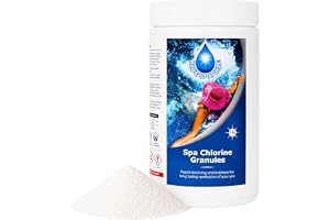 1 Kg Stabilised Chlorine Granules for Hot Tubs, Spas, Swimming Pools, Fast Dissolving for Rapid Water Disinfecting, Cleaning 