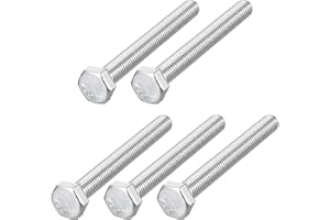 METALLIXITY Hex Bolts (M8-1.25x70mm) 5Pcs, 304 Stainless Steel Coarse Fully Threaded Hex Head Screw Bolt Machine Screws - for Furniture Repair, Silver