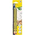 STAEDTLER 122-2BK3DA Noris Graphite Pencil with Eraser Tip - HB (Pack of 3)