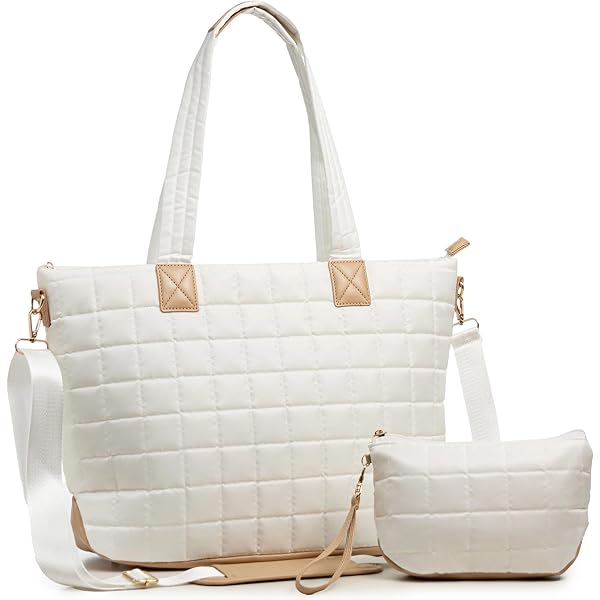 Borsa Puffer Trapuntata Donna | Tote Grande In Nylon Per Viaggio, Fitness, Palestra E Yoga | 43x21x32 Cm