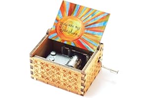 Evelure Carillon in Legno tu Sei Il Mio Sole, Antico, Intagliato a Mano, in Legno, Decorazione per la casa, Idea Regalo per Bambin (B)