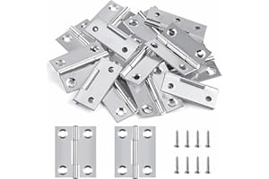 JEBOLER 38mm × 30mm Scharniere Klappbar Klein, 12 Stück Edelstahl Türscharnier Scharnier Klavierband Aussen Scharnierband Mini Hinge für Türen Fenster Schränke mit 48 Stück Schrauben
