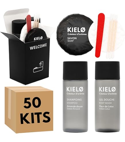 Kit Hôtel Prestige Flower Thé Blanc – 15 Sets (30 Ml) – Shampoing Douche, Savon, Bonnet – Sans Allergènes