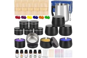 LDUMODUW crea il tuo set di candele, set per candele fai da te per adulti, crea il tuo set di candele profumate, regali di Natale con cera d'api da 625 g, 10 barattoli di candela, blocchi colorati