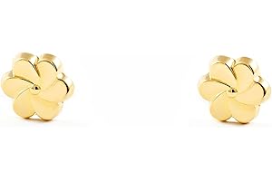MONDE PETIT Orecchini per bambini fiore - oro giallo 18K (750) - Scatola Regalo - Certificato di garanzia