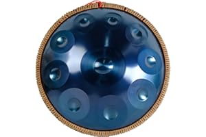 DOZPAL Handpan Drum Tambor de percusión de acero de 22 pulgadas con bolsa de mano suave, mazo de handpan, soporte de handpan, paño sin polvo para niños y adultos,Blue-10notes