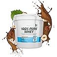 BioTechUSA 100% Pure Whey | Protein Powder with BCAA and Glutamine | Gluten-Free, Palm Oil Free | 21g Protein per Serving, 4 kg, Hazelnut