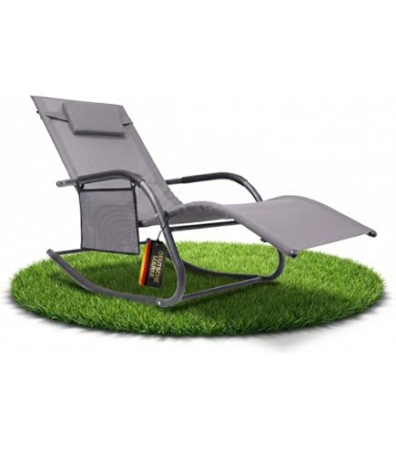tectake® - outdoor schommelstoel opvouwbaar, ligstoel weerbestendig, relaxligstoel, draagvermogen tot 150 kg, ergonomische relaxstoel, tuinmeubilair, balkon, sauna, terras - div kleuren (grijs