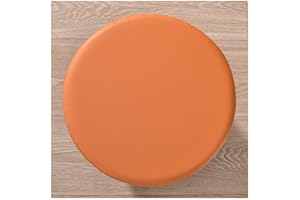 SWJ-SWJSSB 2er Set Hockerbezug Rund Sitzhocker Rund 30-38cm Hocker Bezug Wasserdicht，für Drehhocker,Drehbar Bürohocker Stuhl Rund Barhocker Bezug，Knitterfrei Waschbar Weich Und Langlebig ( Color : Orange , Size