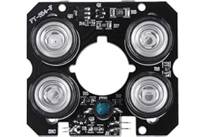CAIONPLE 4 Reihen IR fuehrte Scheinwerfer-Infrarot-4x IR LED-Brett Fuer ueberwachungskameras Nachtsicht (52mm Durchmesser)