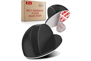 LouMaxx Dörrstopp Golv Självhäftande 2-pack - Matt svart-Look - Dörrbuffert Utan Borrning - Skydd för Väggar och Möbler - Ext