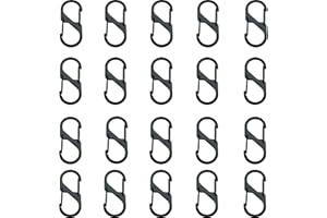 XINXINLOVEE 20 Stück S Karabiner, 30 * 14mm Metall Doppelkarabiner 8 Förmiger Karabiner Karabinerhaken schlüssel karabiner für Camping Wandern (Schwarz)