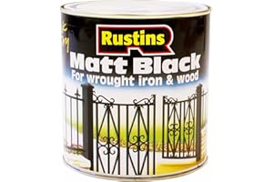 RUSTINS Quick Drying Matt Black Paint 500ml -Easy DIY Application for a Professional Finish in Minutes, Ideal for Interior & Exterior Surfaces