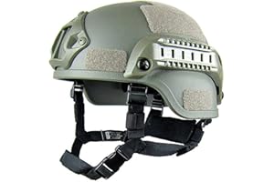 MISHANG Elmetti protettivi Airsoft MICH 2001, Casco tattico militare versione azione | Gear Paintball unisex con supporto NVG e guide laterali per gioco CS all'aperto