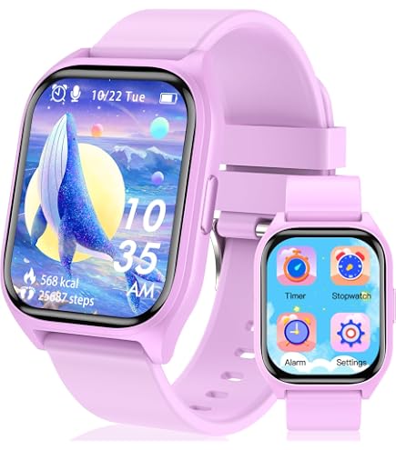 Clleylise Smartwatch Voor Kinderen – 19 Sportmodi, Slaapmonitor, 14 Educatieve Spellen, Stappenteller, Meertalig, 1,5 Inch Touchscreen, Waterdicht