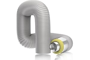 Hon&Guan 100mm Lüftungsschlauch Schallgedämmter Wärmeisolierung Alu Flexrohr Lüftungsschlauch für Klimaanlage, Rohrventilator - Länge 5m (ø100mm*5m)