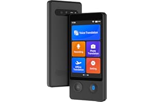 ANFIER Language Translator Device 144 Languages and Accents with 3.7 inch Touchscreen [Latest Generation Smart Translator-W12] AI Image Translator Device Portable Two-Way Voice Translator