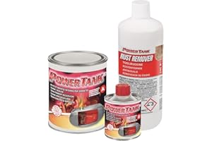 Power Tank - Traitement réservoir Moto (20/25 litres) Kit Moyen Moyen 700 g pour intérieur réservoirs Essence élimine la Rouille répare protège rouillé de Moto de Voiture Antique avec
