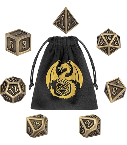FAS Ensemble de dés en métal pour Donjons et dragons et autres jeux de rôle multijoueur 03 KN005 FAS Ensemble de dés en métal pour Donjons et dragons et autres jeux de rôle multijoueur 03 KN005