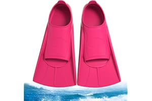 Bocguy Aletas de esnórquel de silicona, aletas cortas para niños, aletas cortas de entrenamiento, aletas de entrenamiento cortas para natación, cómodas aletas de natación, aletas infantiles y buceo