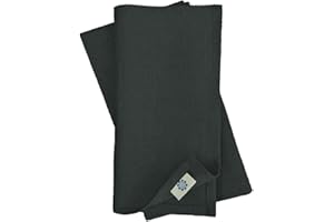 LINEN & COTTON Tovaglioli di Stoffa Colorati Hygge Set di 4-100% Lino, Nero (32 x 32 cm) Tovaglioli da Tavola Neri per Cucina Tavolo da Pranzo Tovaglioli Natalizi per Feste Ristorante Tessuto