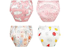 Aomhrek 4 Pack Training Pants - Reusable Nappy and Swim Underwear for Toddler Girls