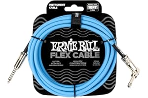 Ernie Ball Câble d’Instrument Flex Droit/Coudé 3m - Bleu