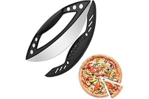 Ajuanbazha Cortador de Pizza, Acero Inoxidable de 35 Cm Pizza Cutter, Cortapizzas con Tapa Protectora, Corta Pizza para Pizza Pastel y Pan