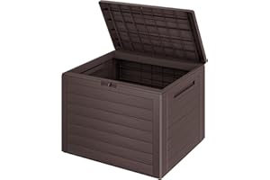 Casaria® Baule da Giardino Lille 190 L Effetto Legno Orgenizer Box Giocattoli 78x44x55cm Multibox Impermeabile Esterni