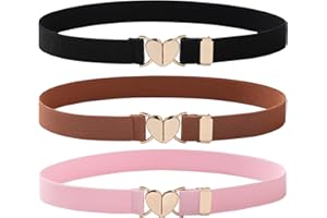 Coubeau Ceinture élastique pour enfants pour filles – Ceintures extensibles réglables avec boucle en forme de cœur pour garçons et filles