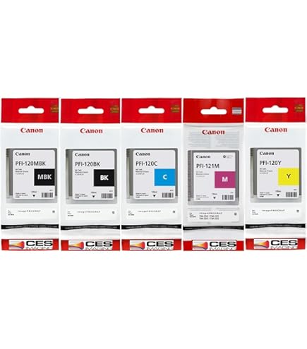 CANON Inksaver PFI120 Genuine Pfi-120 5 Pack Set of 5 Colors