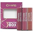 MARS Matte Box Set of 3 Lipsticks for Women | Long-Lasting | Smooth Finish | Moisturising | One Swipe Pigmentation | (3x3.2 gm) (02-Peaches & Nudes)