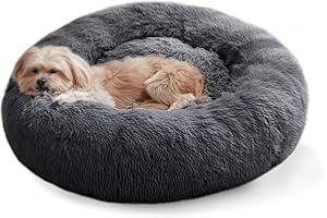 WESTERN HOME WH Western Home Hundebett Run, Katzenbett Flauschig, Hundekissen Kleine Hunde,Hundebett Waschbar,Hundekorb,Katzenkorb Zum Schlafen 50 cm,Dunkelgrau