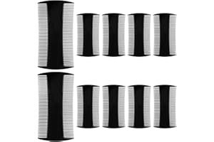 TELOOCO 10 Stück Läusekämme Doppelseitiger Nissenkamm Schwarz Schuppenkamm Läusekamm für Männer Bartkamm Fein Männer Antistatischer Bartbürste Geburtskamm mit Feinen und Groben Zähnen Bartpflege