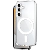 Shock Absorbing Silicone Edge Anti-Wrapping Back Hard Fingerprint Holder Compatible with MagSafe for Teknoft Samsung Galaxy S24 FE