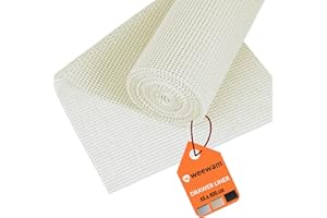 WEEWAM 45 x 400 cm Alfombra Fondo de Cajón Cocina EVA, Rollo Protección de Cajones, Alfombra Cajón Antideslizante Adhesivo, Protección Cajón Cocina, Estantería, Armario, Armario Camping Car- Copo de
