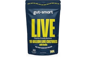 GUT - SMART Gut–Smart LIVE, 60 x Slow-Release Capsules, Pre & Probiotics, 19 Billion Live Cultures, Natural Supplements for Healthy Digestion
