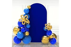 Babenest 7.2Ft Royal Blue Wedding Arch Cover, Spandex Fitted Arch Backdrop Cover for Photography, Round Top Chiara Stand Cover for Party Ceremony Birthday Baby Shower Anniversary Decoration
