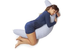 Niimo Cojín Embarazada XXL - Ganador del Doble Platino 2022, Cojín Embarazada y Cojín Lactancia Bebé con Funda 100% de Algodón, Almohada Embarazada Dormir, Lavable Relleno de Poliester