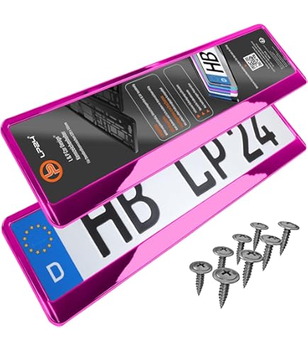 2 Strass Kennzeichenhalter Edelstahl - Glitzernde Nummernschildrahmen