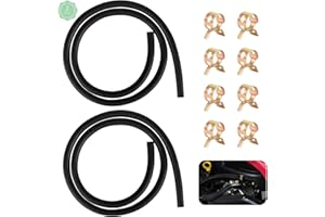 SHISHENG 6mm Petrol Pipe 2Pcs Motorcycle Fuel Pipe Black Fuel Pipe Fuel Hose 1/4 Fuel Hose Line Petrol Pipe Fuel Hose Rubber 1/4 Fuel Hose with 8Pcs Hose Clamp Petrol Hose Tool Kit for Motor, Car, Tractor