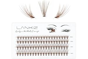 ‎LANKIZ LANKIZ Braune Einzelne Wimpern 20D 0.07 C Curl 8-14mm Falsche Wimpern Extensions für Wimpernverlängerung, 80 Pcs Cluster Lashes DIY Künstliche Wimpern Einzeln Fake Lashes zu Hause