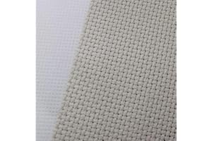 KCS 19" x 28" 14CT Counted Cotton Aida Cloth Cross Stitch Fabric (Pearl Gray vy it)