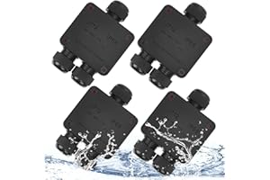 ZOOQUE Boîte de Jonction Étanche Boîte de Dérivation Extérieur 3 Voies 4 Pièces Étanche Boîte de Jonction Connecteur de Fil Électrique pour Connecteur de Câble Ø4-15mm