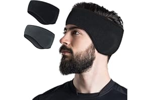 Telgoner Bandeau de Sports d'hiver pour Femmes et Hommes, Cache-Oreilles Bandeaux Cache-Oreilles Chaud Coupe-Vent Parfait pour la Course à Pied Randonnée Vélo de Jogging, 2 Pièces