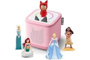 tonies Toniebox 2 Pack Boite à Histoire pour Enfant 1 à 9 Ans, Robuste & Facile à Utiliser, avec Vaiana, Elsa, Ariel, Cendrillon, Rose