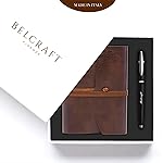 Belcraft Preziosa Idea Regalo composta da Diario/Taccuino Marrone, Elegante Penna a sfera e Scatola Regalo, Realizzato a...
